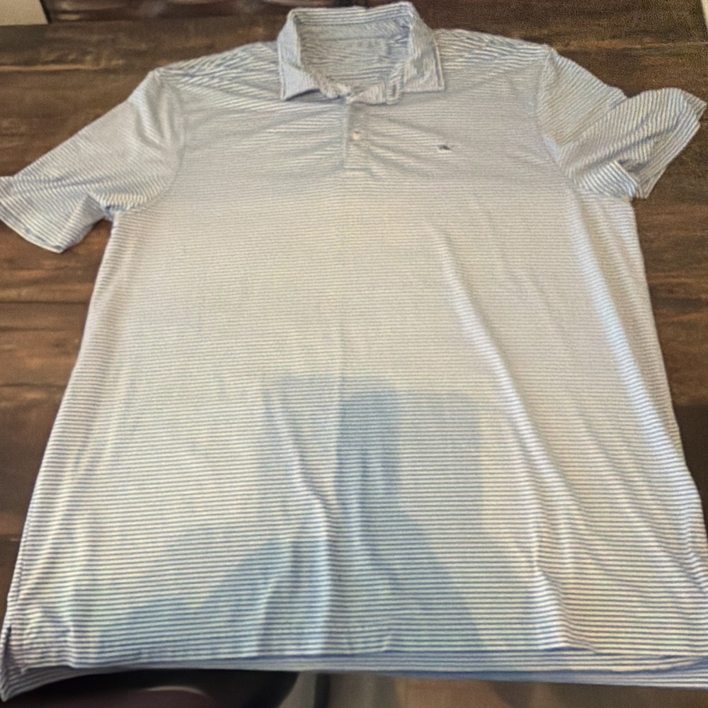 Vineyard Vines Sankaty Polo Men's XXL Red Blue White Stripe Performance!